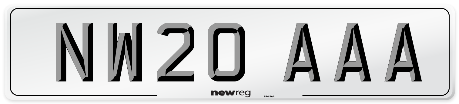 NW20 AAA Number Plate from New Reg
